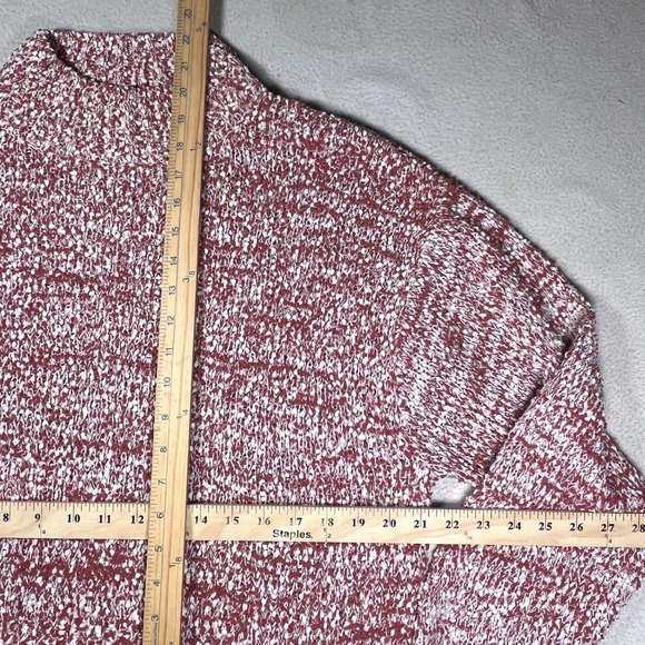 Blush Blood Marled Knit Cropped Turtleneck Sweater Cozy Soft Minimal Women Large - Picture 6 of 7